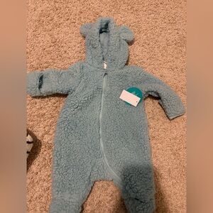 NWT Cozy Blue Fleece Baby Onesie